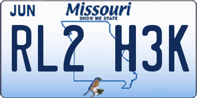 MO license plate RL2H3K