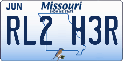 MO license plate RL2H3R