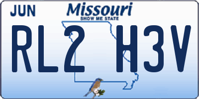 MO license plate RL2H3V