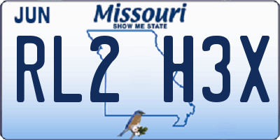 MO license plate RL2H3X