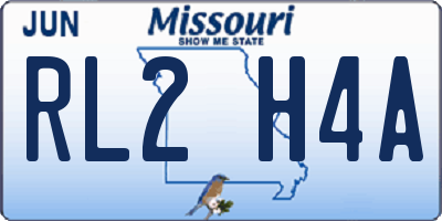 MO license plate RL2H4A