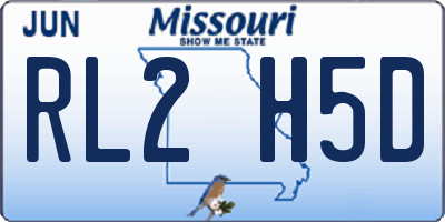 MO license plate RL2H5D