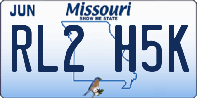MO license plate RL2H5K
