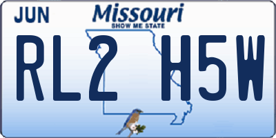 MO license plate RL2H5W