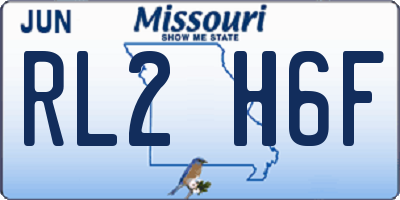 MO license plate RL2H6F