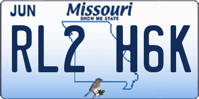 MO license plate RL2H6K