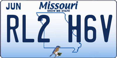 MO license plate RL2H6V