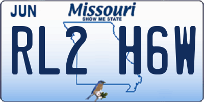 MO license plate RL2H6W