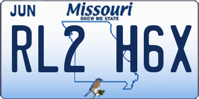 MO license plate RL2H6X