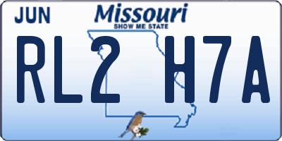 MO license plate RL2H7A