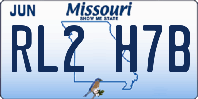 MO license plate RL2H7B