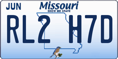MO license plate RL2H7D