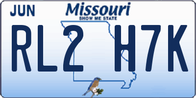 MO license plate RL2H7K