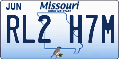 MO license plate RL2H7M