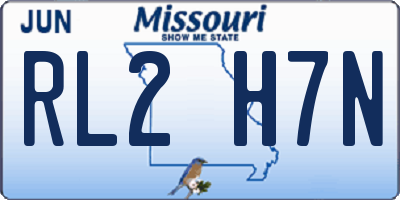 MO license plate RL2H7N