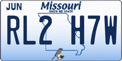 MO license plate RL2H7W