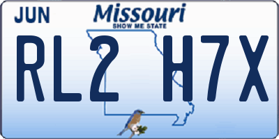 MO license plate RL2H7X
