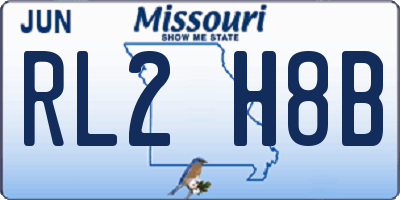 MO license plate RL2H8B