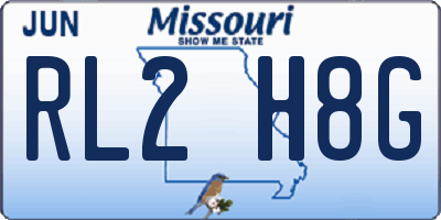 MO license plate RL2H8G