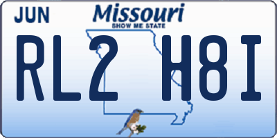 MO license plate RL2H8I