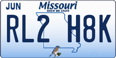 MO license plate RL2H8K
