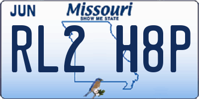 MO license plate RL2H8P