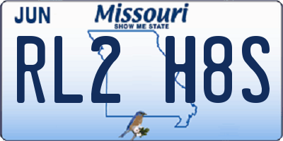 MO license plate RL2H8S