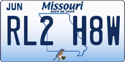 MO license plate RL2H8W