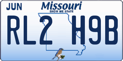 MO license plate RL2H9B