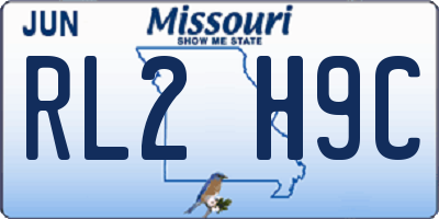 MO license plate RL2H9C
