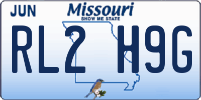 MO license plate RL2H9G