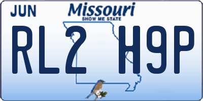 MO license plate RL2H9P