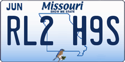 MO license plate RL2H9S