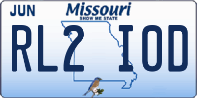 MO license plate RL2I0D