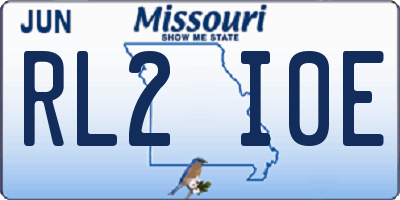 MO license plate RL2I0E