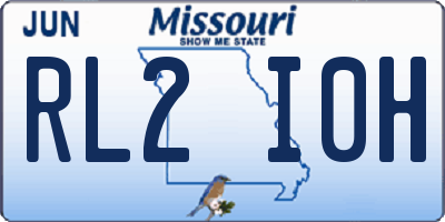 MO license plate RL2I0H