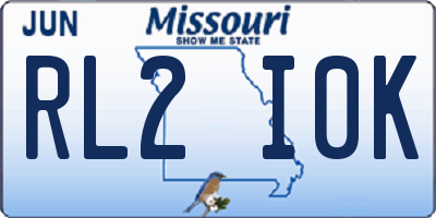 MO license plate RL2I0K