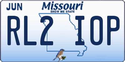 MO license plate RL2I0P