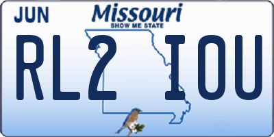 MO license plate RL2I0U