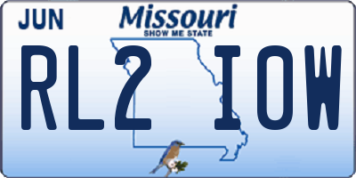 MO license plate RL2I0W