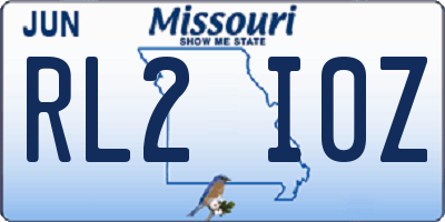 MO license plate RL2I0Z