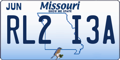 MO license plate RL2I3A