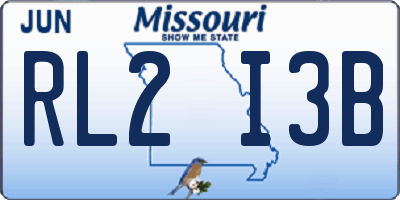MO license plate RL2I3B