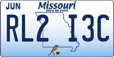 MO license plate RL2I3C
