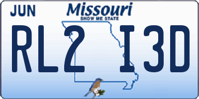 MO license plate RL2I3D