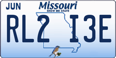 MO license plate RL2I3E
