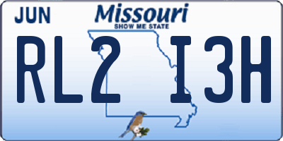 MO license plate RL2I3H
