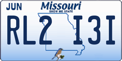 MO license plate RL2I3I
