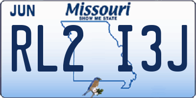 MO license plate RL2I3J