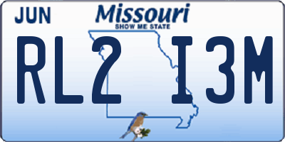 MO license plate RL2I3M
